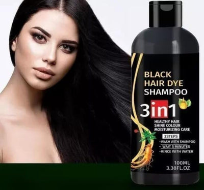 3 in 1 Hair Dye Black Hair Shampoo for Women & Men ( Pack Of 2 )