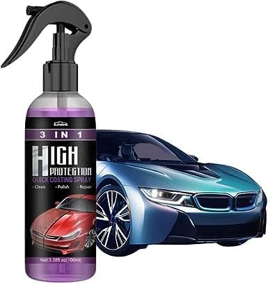 3 in 1 High Protection Car Quick Coating Spray, Car Rapid Ceramic Paint Coating, Nano Polishing Spray (Pack of 1)