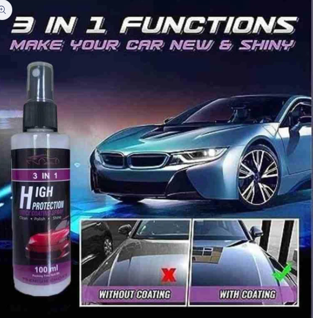 3 in 1 Quick Car Ceramic Coating Spray High Protection (Pack of 2)