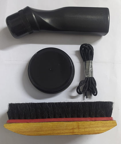 PACK OF  SHOE POLISH WAX - 1PC + SHOE BRUSH - 1 PC + SHOE LACES - 1 PAIR + LIQUID SHOE POLISH WAX - 1 PC