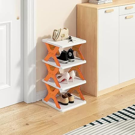 4 Layer Shoes Stand, Plastic Adjustable Shoes Sleepers sandals Rack
