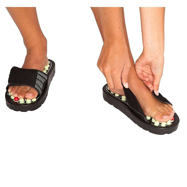 Acupressure and Magnetic Therapy Accu Paduka Slippers for Full Body Blood Circulation.Acupressure Magnetic Therapy Slippers for Blood Circulation & Relaxation  Accu Paduka Foot Massage Slippers for Full Body Wellness