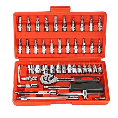 46 in 1 Pcs Tool Kit & Screwdriver and Socket Set - Multi Purpose Combination Tool Case Precision Socket set