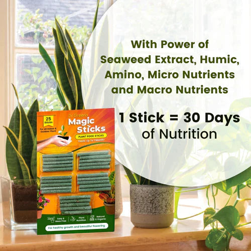 Magic Plant Food Sticks For All Indoor & Outdoor Plant (  25 Sticks  ).Magic Plant Food Sticks (25 Sticks) – Easy Nutrient Fertilizer for Indoor & Outdoor Plants