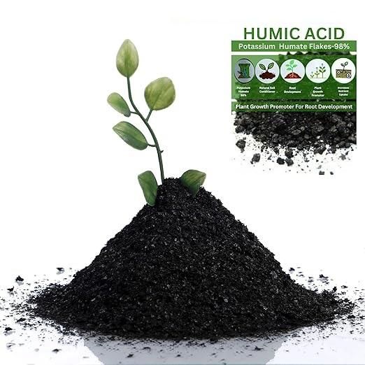 Organic Humic Acid for Plants flakes.Organic Humic Acid Flakes for Plants – Soil Conditioner & Growth Booster for Healthy Roots