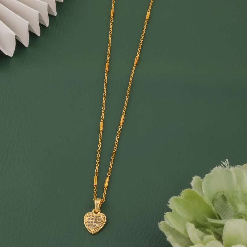 Micro Gold-Plated Heart Pendant with Chain