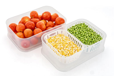 2 Compartments Food Container Leakproof Fresh-Keeping Storage Box