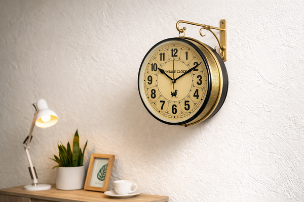 Vintage Wall Clock Antique Style Hanging Clock for Home Decor Living Room Office Retro Railway Design Premium Quality