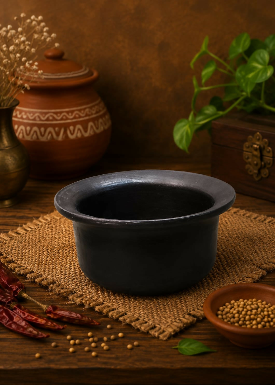 Terracotta Dosa Batter Bowl 1.5 litre Handcrafted Terracotta Dosa Batter Bowl | Traditional Clay Storage Pot | Natural & Chemical Free Kitchenware