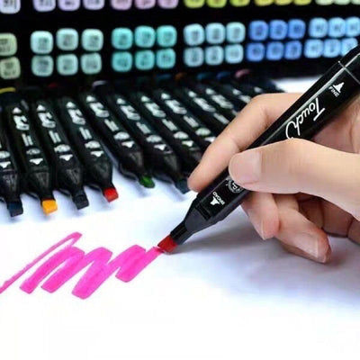 12 Color Alcohol Marker Pens, Bright Permanent, for Coloring Art Markers for Kids