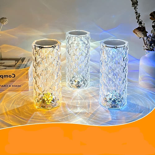 Crystal Touch Control Rechargeable Rose Diamond Table Lamp