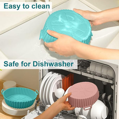 2 Air Fryer Silicone Liners Basket Bowl