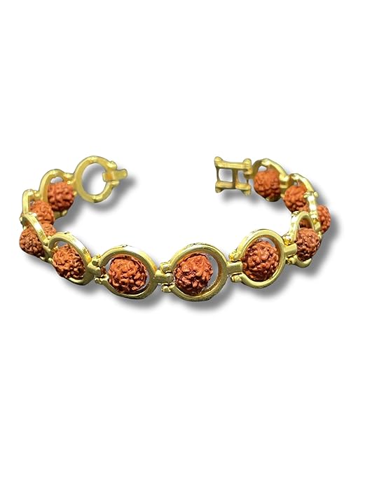 Golden Round Rudraksha Bracelet