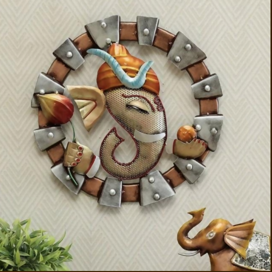 Handcrafted Ganesha Wall Decor | Premium Metal Vinayagar Wall Hanging | Spiritual Home Decoration