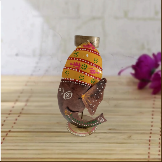 Handcrafted Wooden Elephant Showpiece with Pot Design | Traditional Indian Home Decor & Gift Item