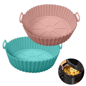1. 2 Air Fryer Silicone Liners Basket Bowl