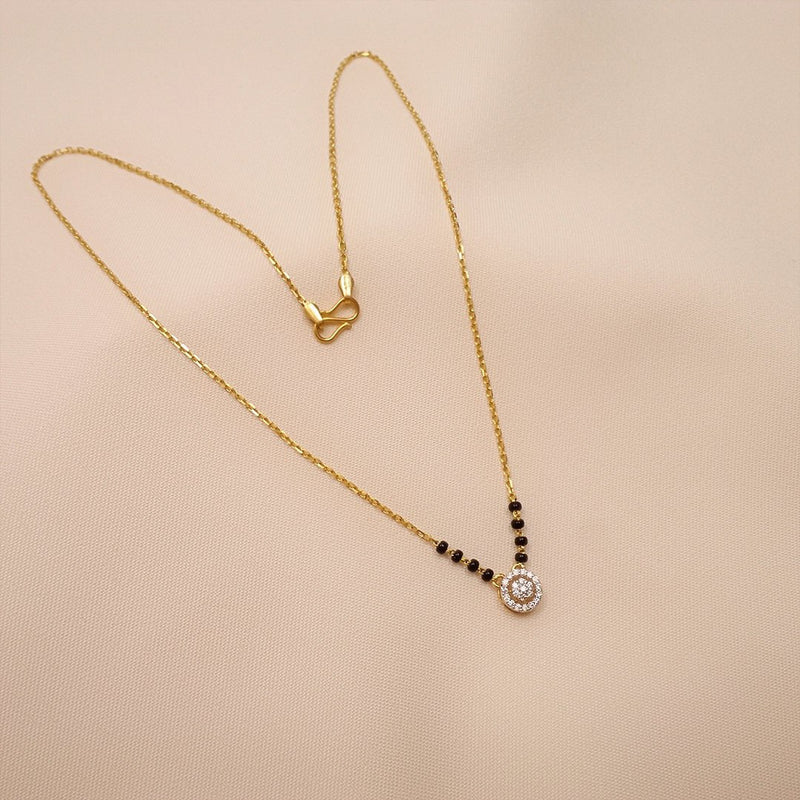 diamond traditional short Gold mangalsutra for women