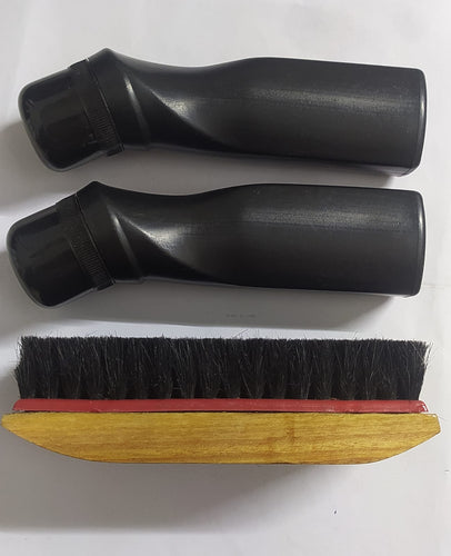 PACK OF  SHOE BRUSH - 1 PC +  LIQUID SHOE POLISH WAX - 2 PC