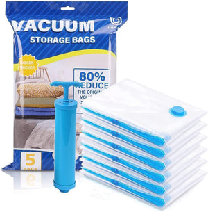 1. Vacuum Storage Bags for Clothes with Hand Pump