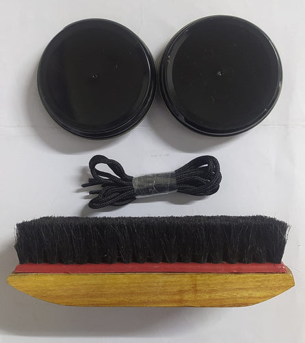 PACK OF  SHOE POLISH WAX - 2PC + SHOE BRUSH - 1 PC + SHOE LACES - 1 PAIR