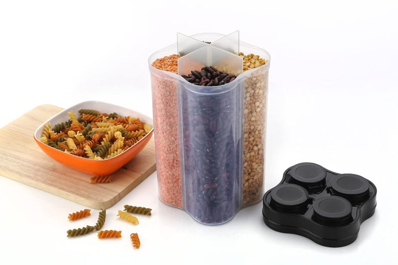 Section Plastic Food Storage Container Jar set of 3