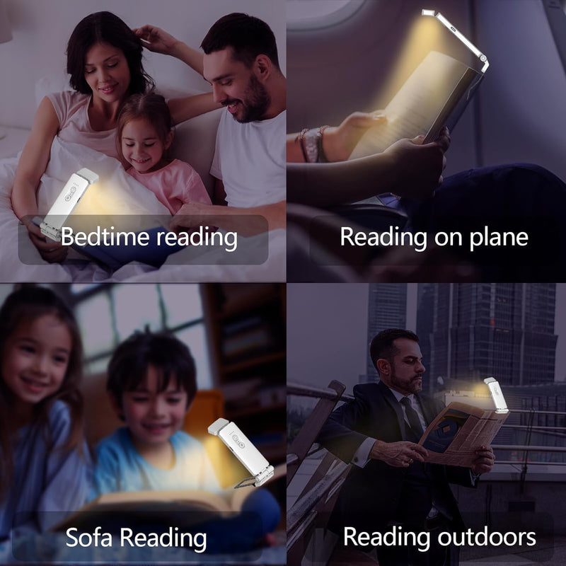 Rechargeable clip-on book reading light