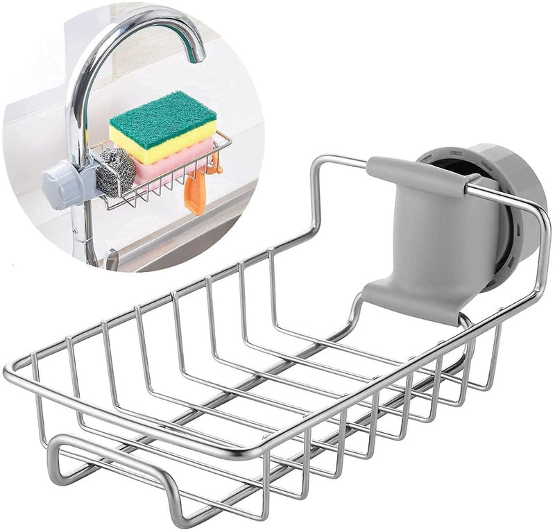 Kitchen Adjustable Sink Faucet Shelf Stainless Steel Drain Rack for Soap