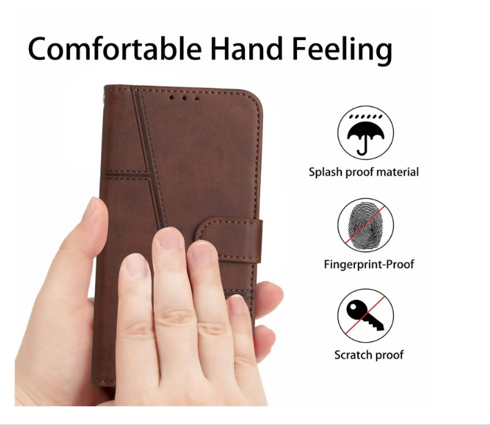 Realme 12, 12X, 13, C65 Flip Cover with Card Holder & Magnetic Lock