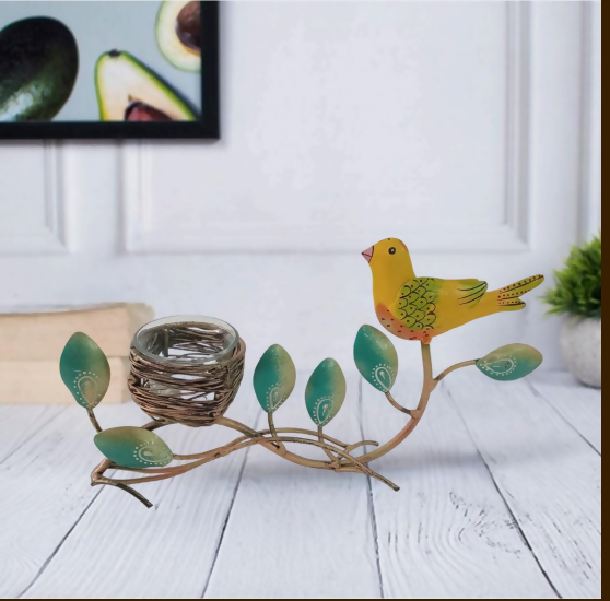 Bird Tea Light Candle Holder | Decorative Bird Metal Candle Stand for Table & Home Decor
