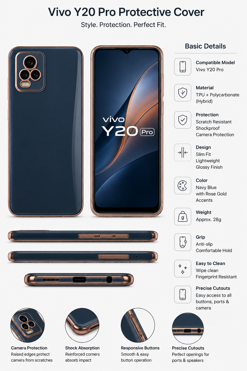 Back cover vivo y20 pro