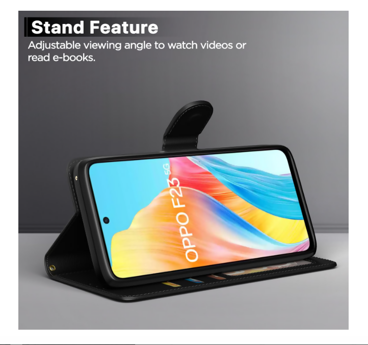 OPPO F23 5G Block Color Flip Cover | Stylish Dual Tone Wallet Case | Magnetic Lock & Stand Feature
