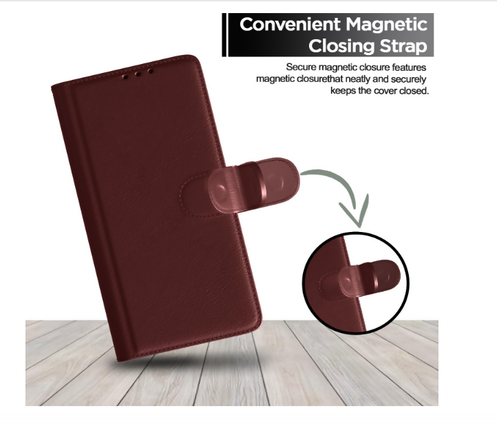 Redmi 9A / 9i Designer Brown Flip Cover – Slim, Lightweight & Full Protection