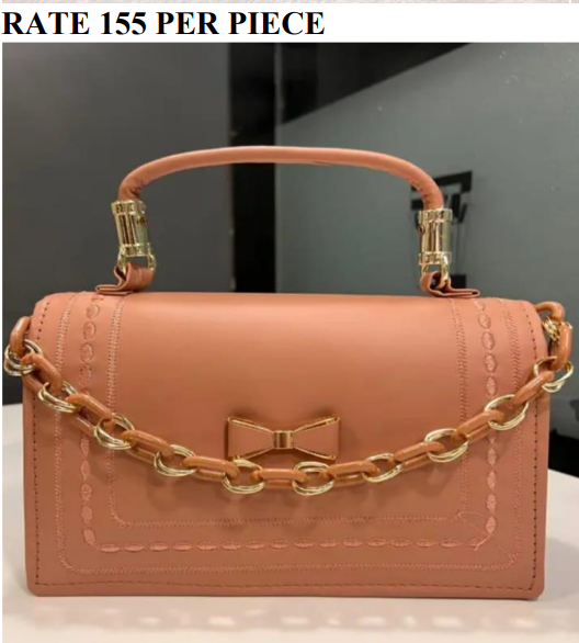 A Light Brown  Rectangular Sling Handbag with a flap closure in Handmade for Girls/