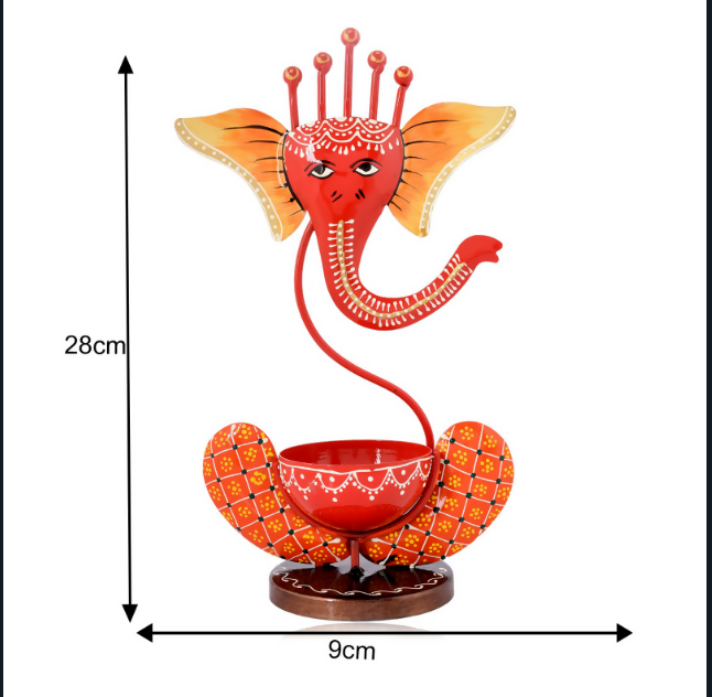 Handcrafted Ganesh Diya Stand – Decorative Pooja Lamp for Diwali & Festive Use