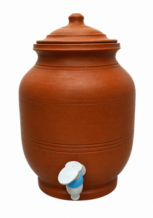 Terracotta Water Pot with Tap – Handmade Clay Matka for Natural Cooling & Safe Drinking Water.