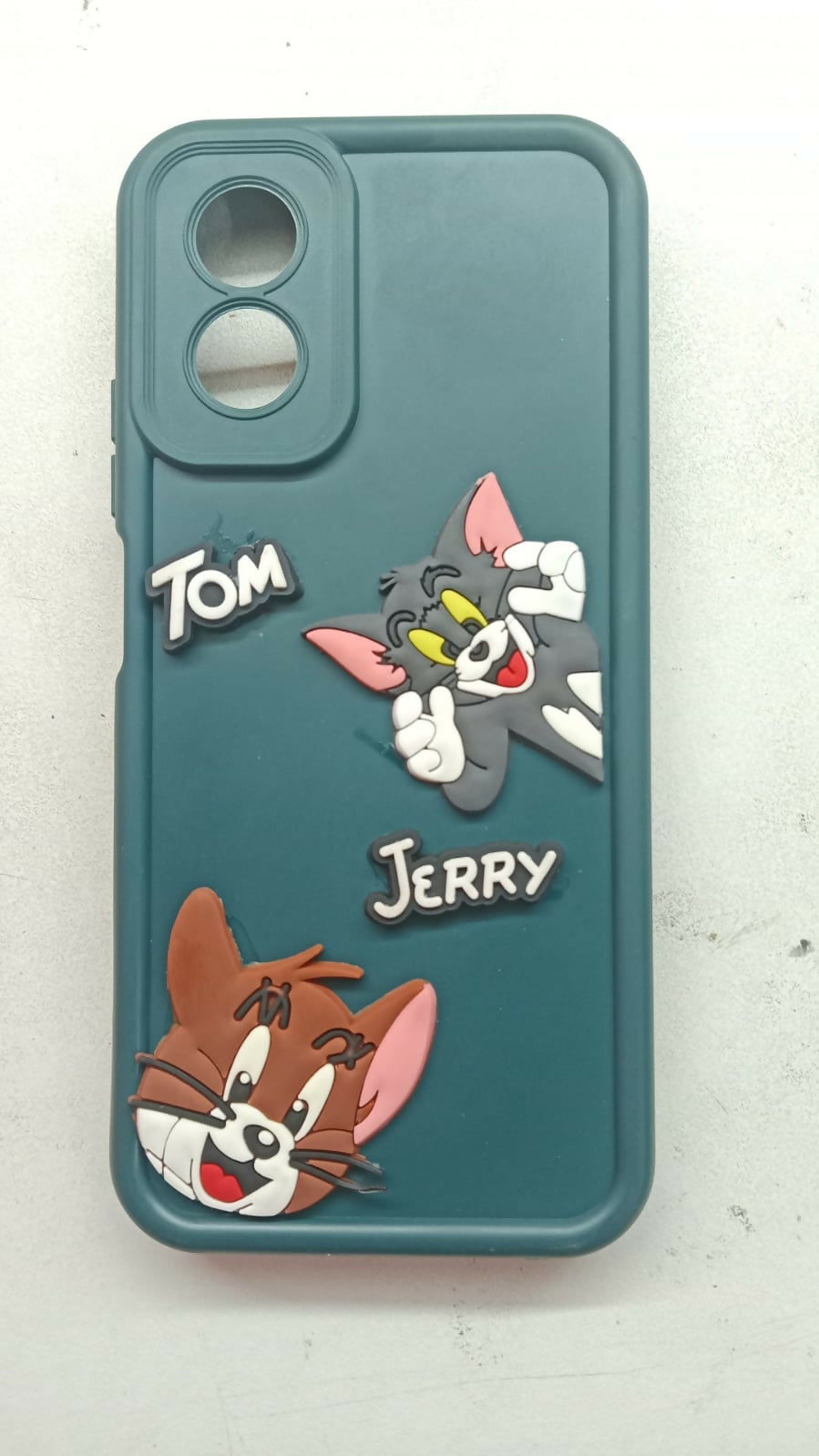 OPPO A38 Back Cover Cartoon Cat Mouse Design | Scratch Resistant Soft Silicone Case | Cute Kids Mobile Cover | Shockproof Protection | Stylish Printed Phone Case