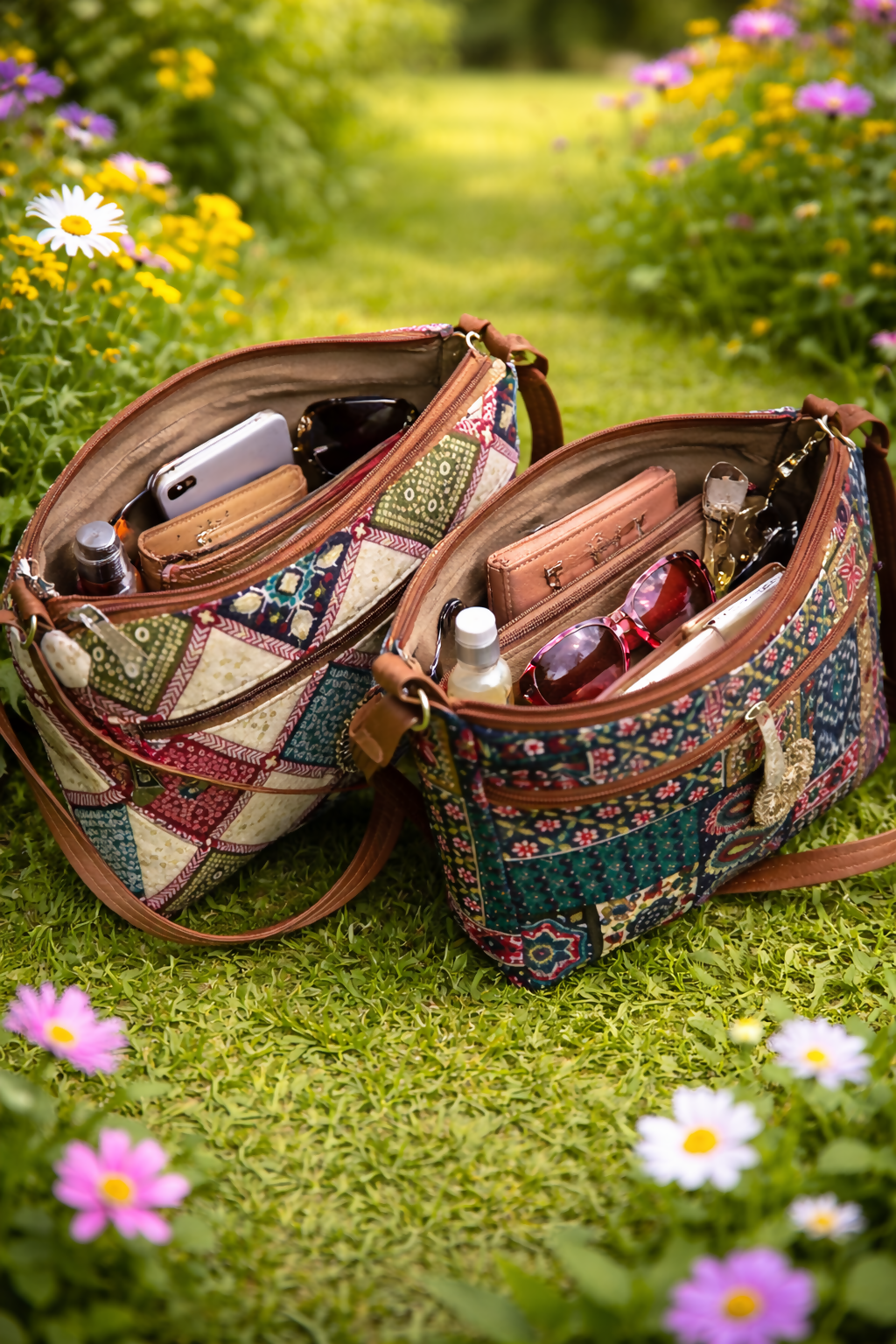 Handcrafted Bohemian Patchwork Sling Bag for Women