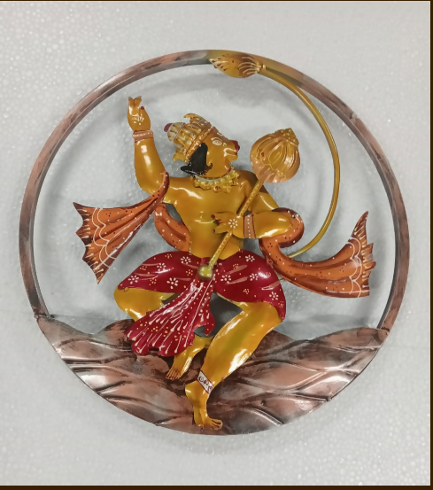 Veera Hanuman Wall Decor | Powerful Lord Hanuman Metal Wall Hanging for Home, Office & Pooja Room