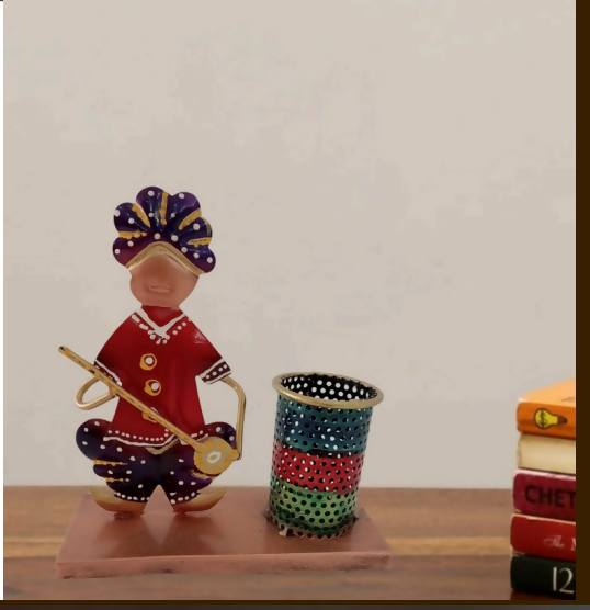 Rajasthani Folk Musician Tea Light Holder | Handcrafted Metal Candle Stand for Table Decor & Home Decoration