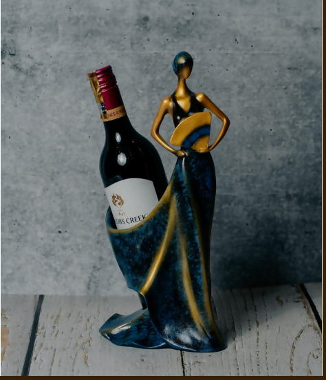 Elegant Wine Lady Bottle Holder Showpiece