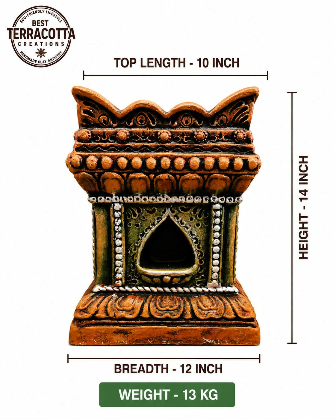 Terracotta Gardening Brindavan Tulasi pot With Drainage Hole at Bottom 14 inch ( Multi color )