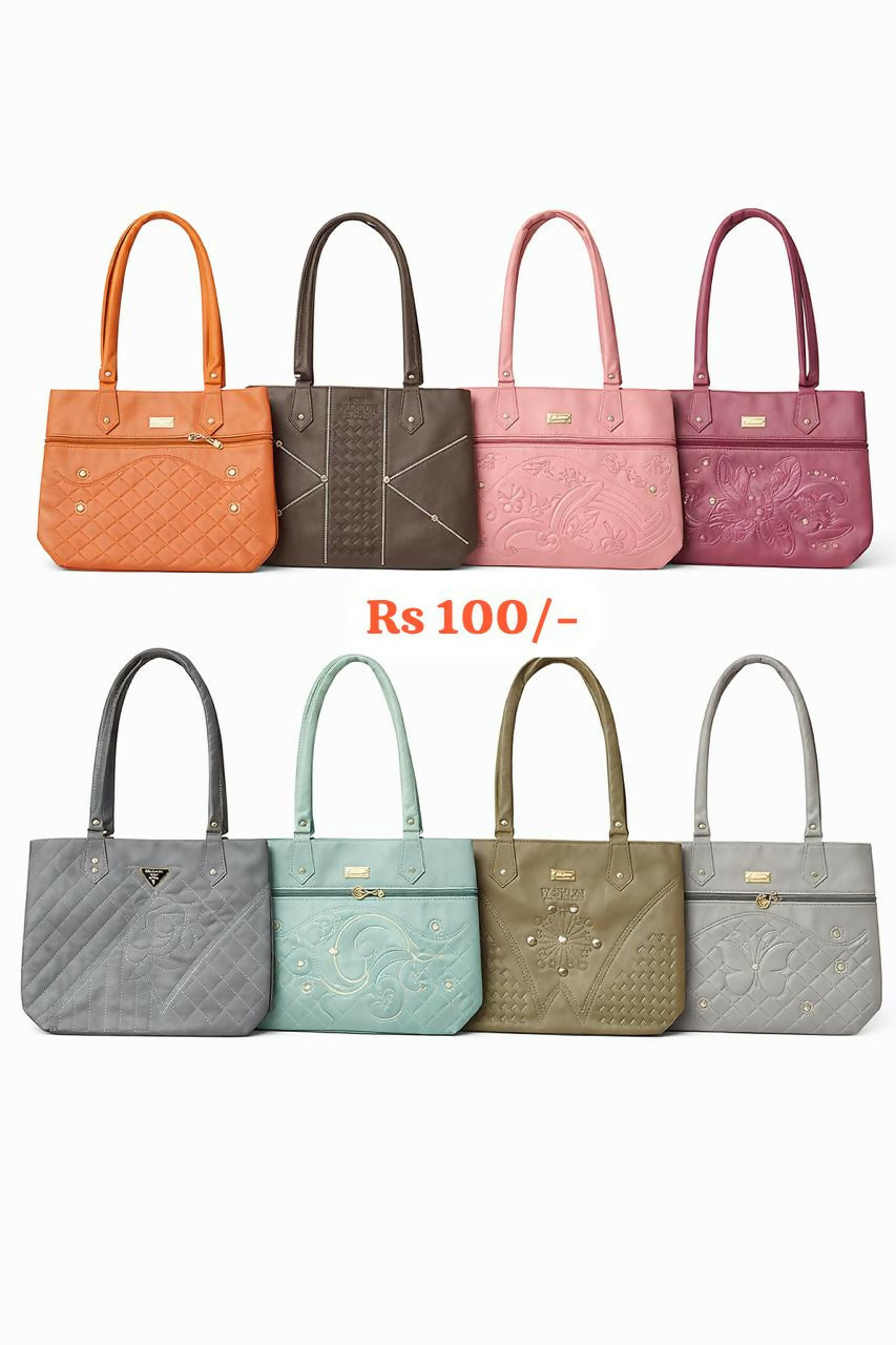 Elegant Ladies Shoulder Tote Bag with Embossed Design