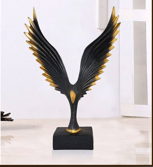 Luxury Golden Eagle Wings Showpiece | Premium Home Décor Statue | Modern Table Decoration Item
