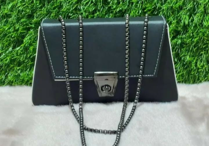 Designer Black Chain Handle Purse for Women