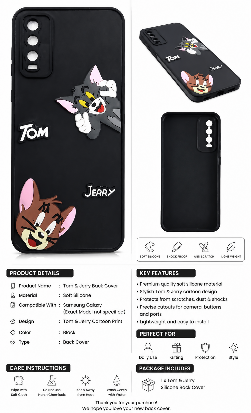 Premium Silicone Back Cover Compatible with Vivo Y20 | Shockproof Protective Mobile Case.
