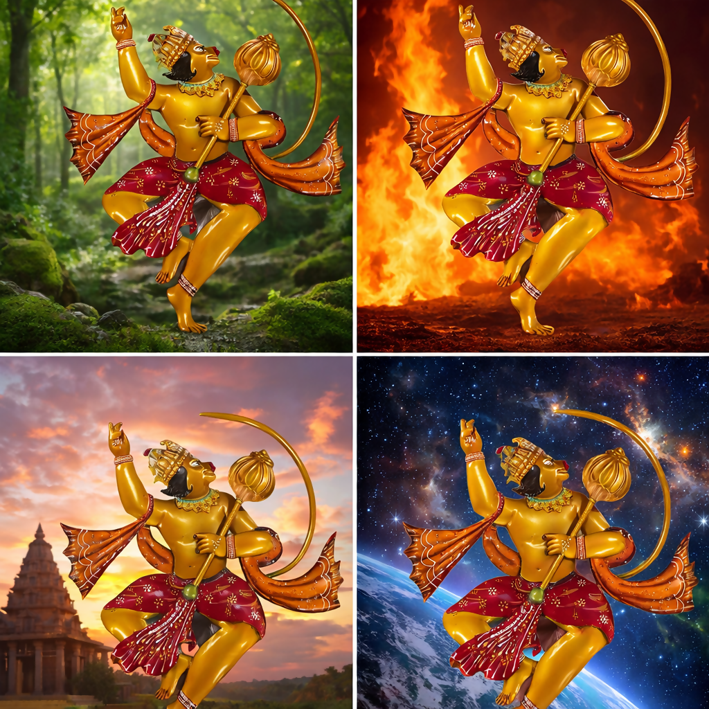 Veera Hanuman Wall Decor | Powerful Lord Hanuman Metal Wall Hanging for Home, Office & Pooja Room