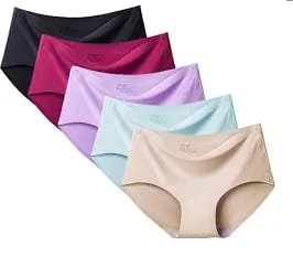 1.  Pack of 4 Tranding-Outfit women's seamless hipster underwear in assorted colors.