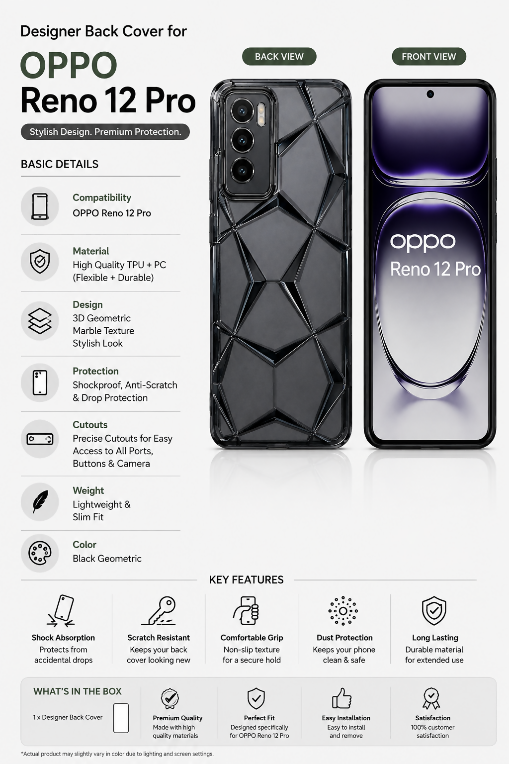 Back cover Oppo Reno 12Pro