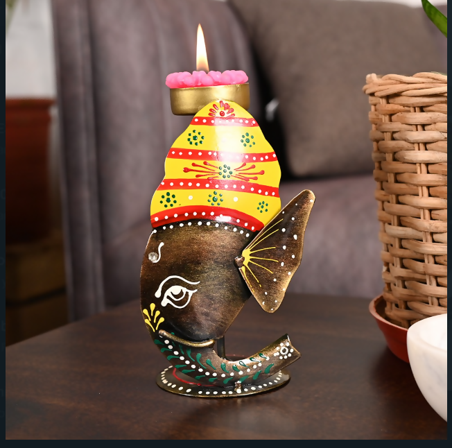Handcrafted Wooden Elephant Showpiece with Pot Design | Traditional Indian Home Decor & Gift Item