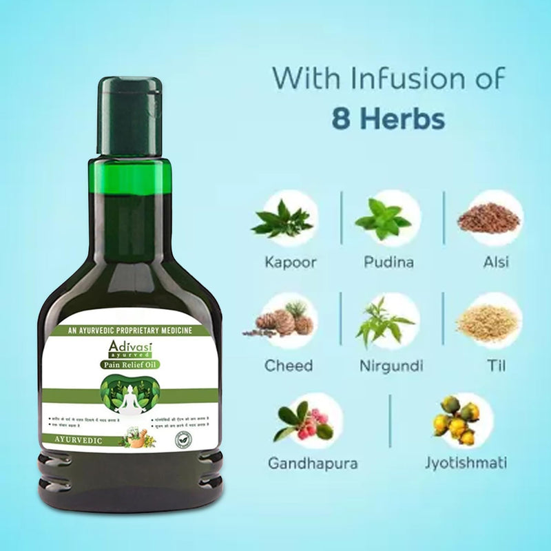 “Adivasi Ayurvedic Oil – Instant Leg Relief & Care Solution for Sports & Gym Injuries, Turbo Action Formula for Back, Muscle & Joint Pain | Pack of 2”